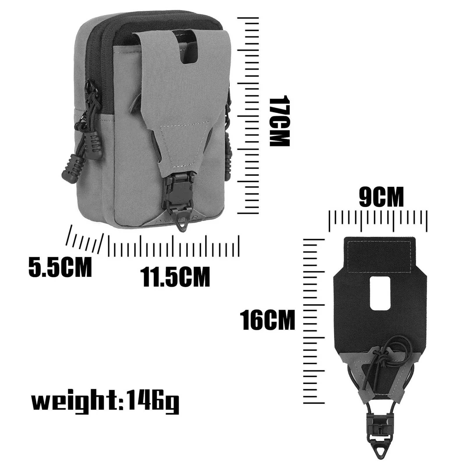 Bolsa táctica MOLLE para accesorios y cintura móvil - imagen 4