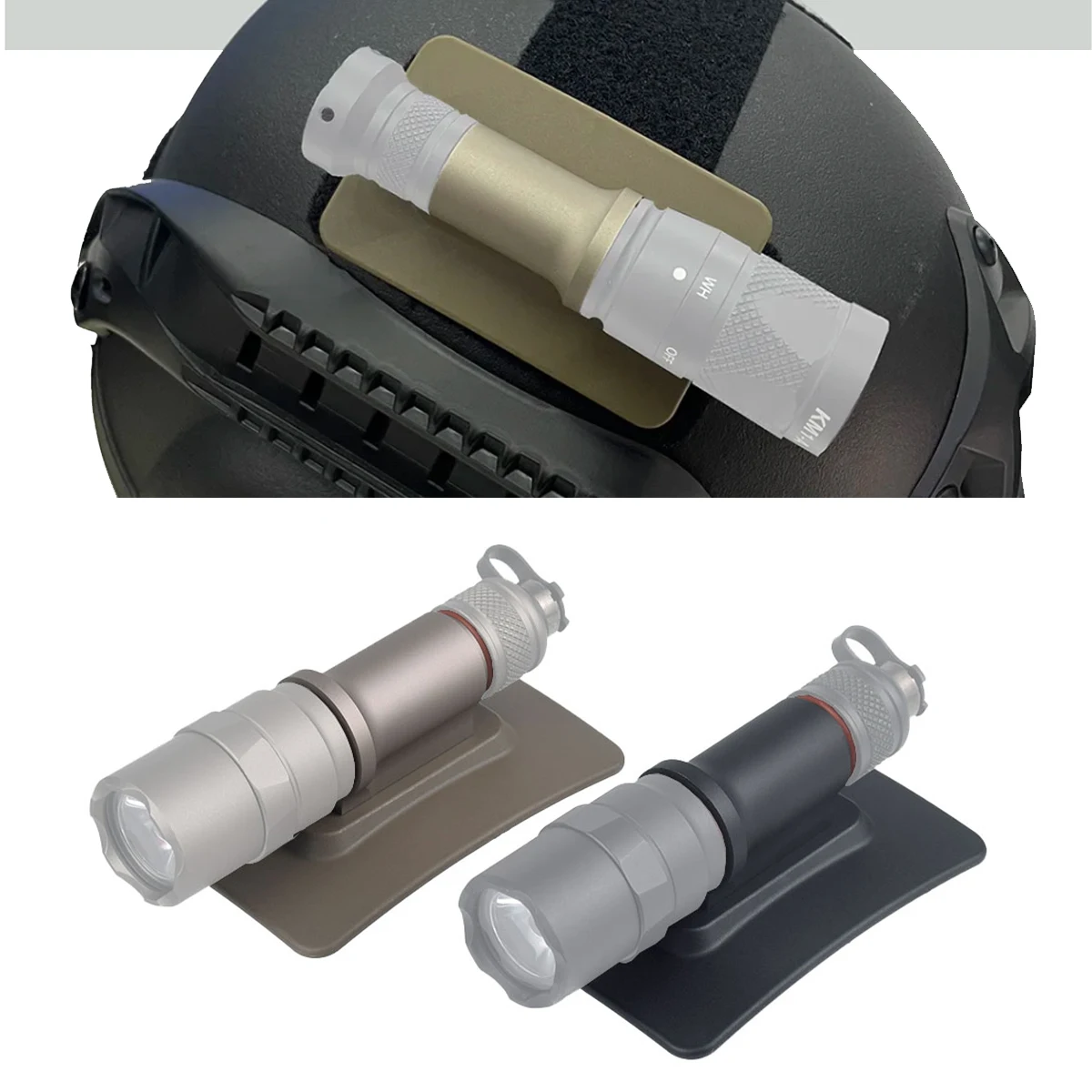 Soporte de linterna táctica para casco