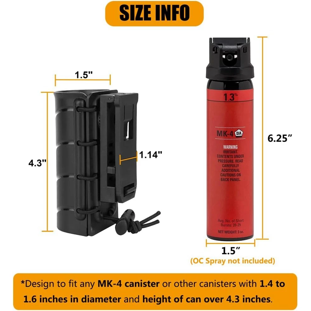 KRYDEX Funda de Gas Pimienta MK4, Soporte Giratorio 360° - imagen 2