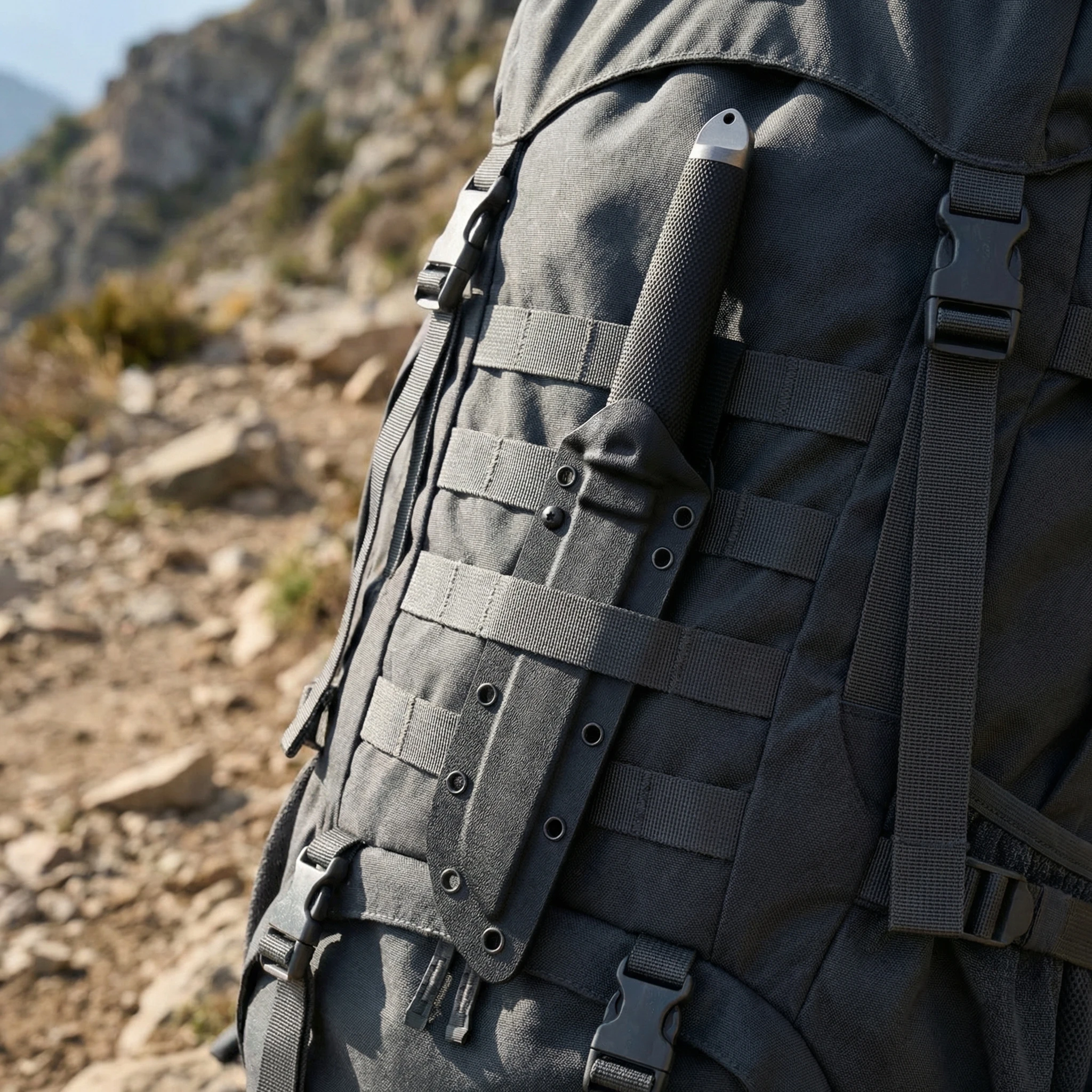 Cuchillo fijo acero para exteriores y emergencias de camping - imagen 4