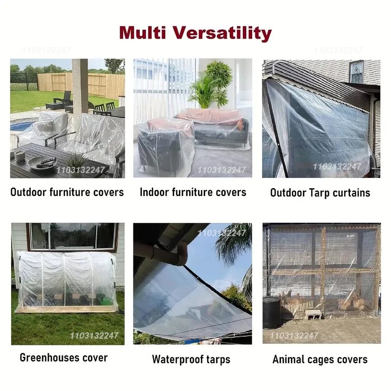 Lona transparente impermeable con ojales – Polietileno para exterior - imagen 5