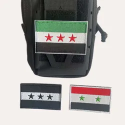 Parche militar bordado bandera siria para ropa, brazalete y gorra