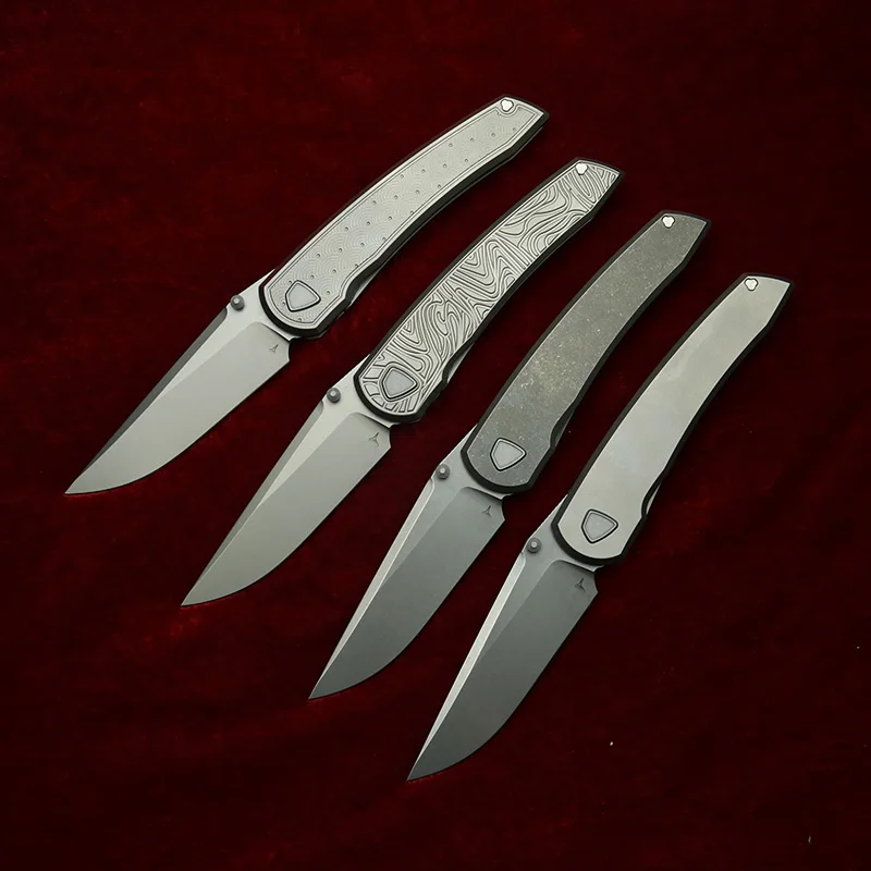 Cuchillo plegable EDC con mango de titanio