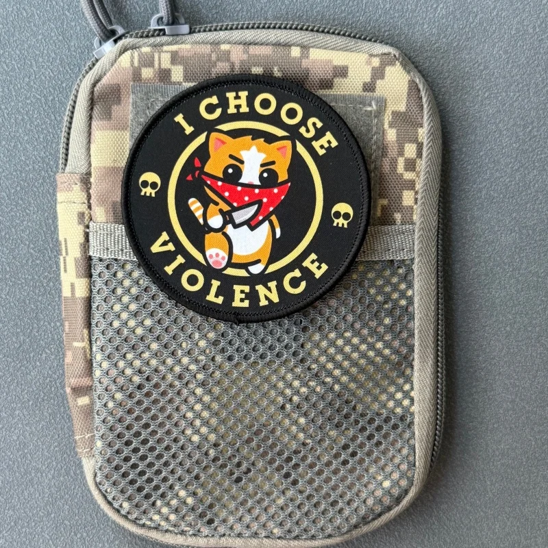Parche táctico gato diseño violencia velcro para brazaletes - imagen 4