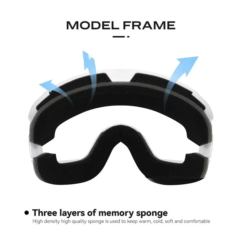 JSJM Gafas de esquí antiniebla doble capa a prueba de viento - imagen 5