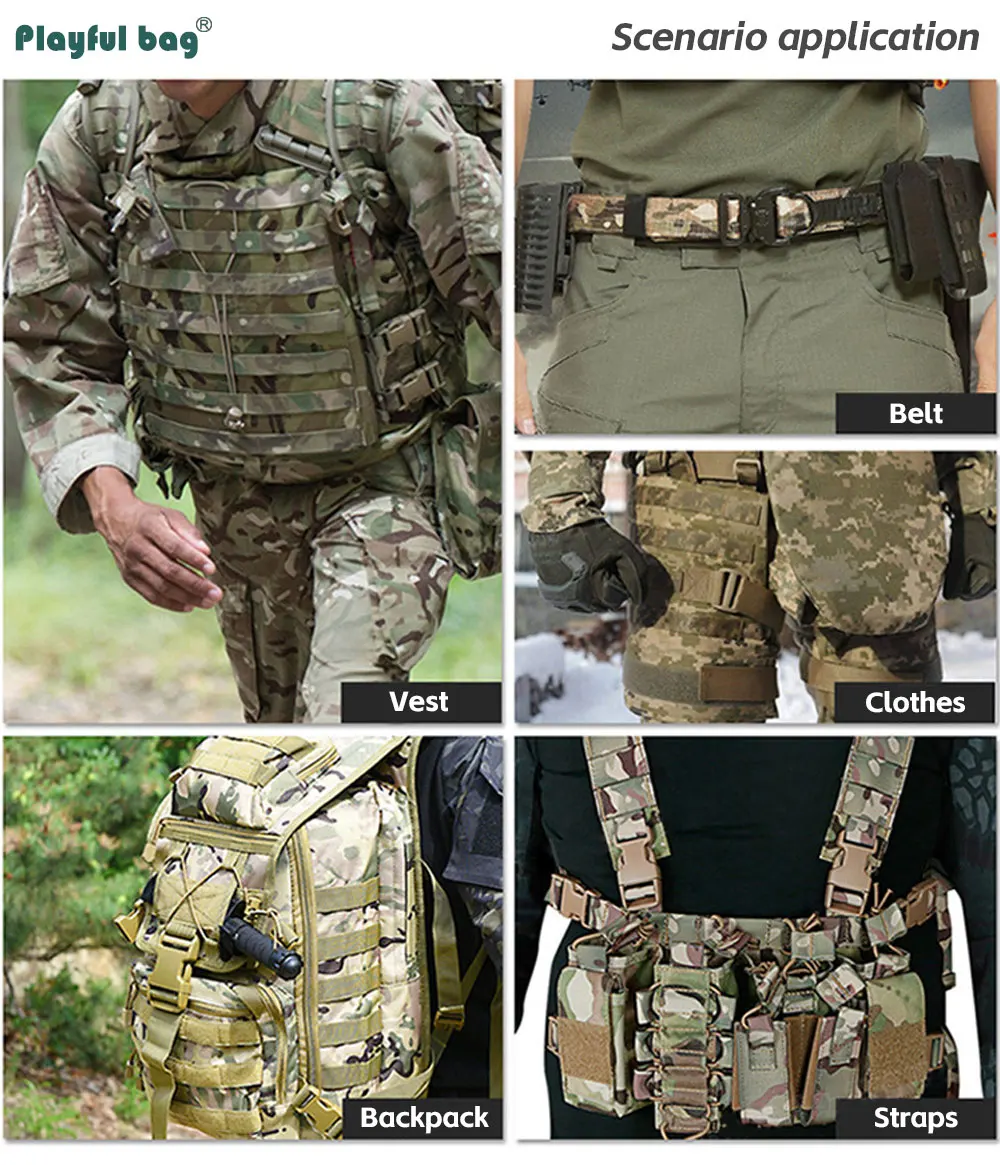 Correa táctica poliéster camuflaje desierto – MOLLE doble cara - imagen 5