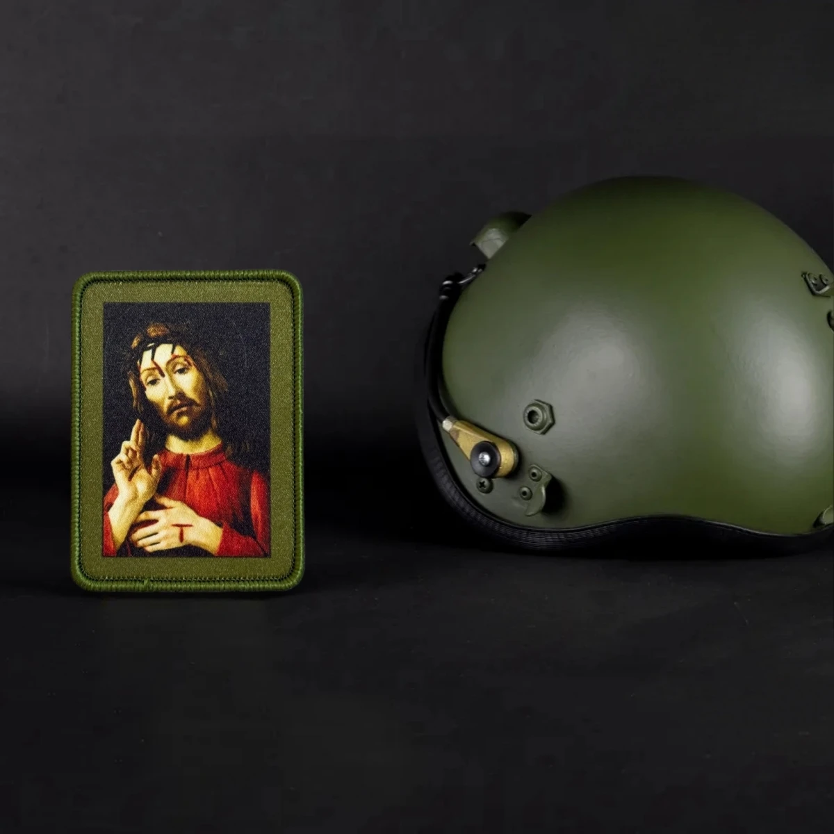 Parche táctico de fe con icono Jesucristo para velcro - imagen 3
