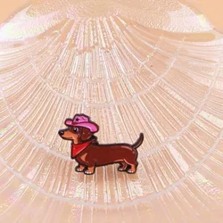 Pin esmalte perro salchicha – Broche metálico decorativo para ropa