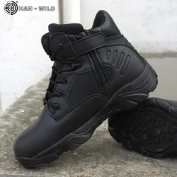 Botas tácticas invierno hombre – Impermeables cuero negro combate