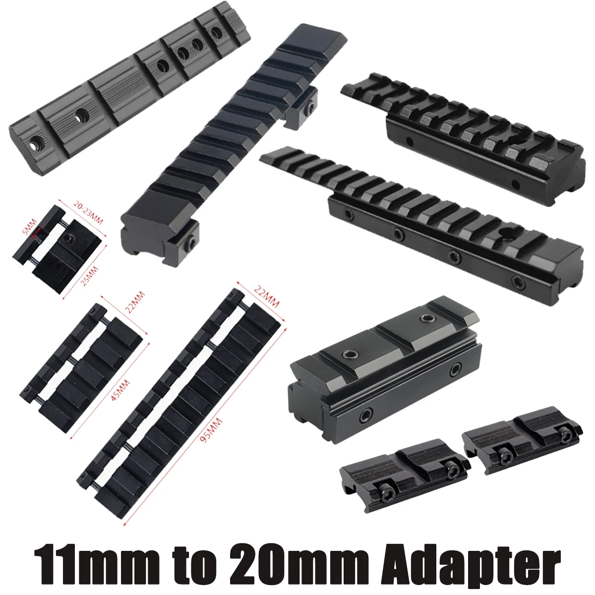 Adaptador cola de milano Picatinny riel elevador perfil bajo - imagen 4