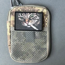 Parche táctico de gato con manchas tipo tigre y velcro