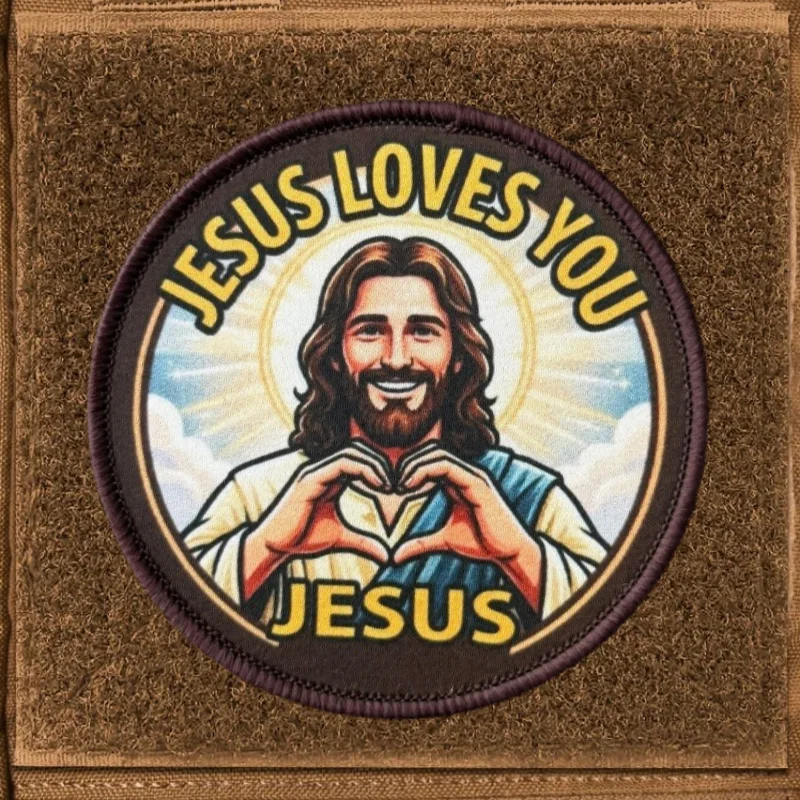 Parche táctico moral con gancho y bucle Jesús te ama para ropa - imagen 5