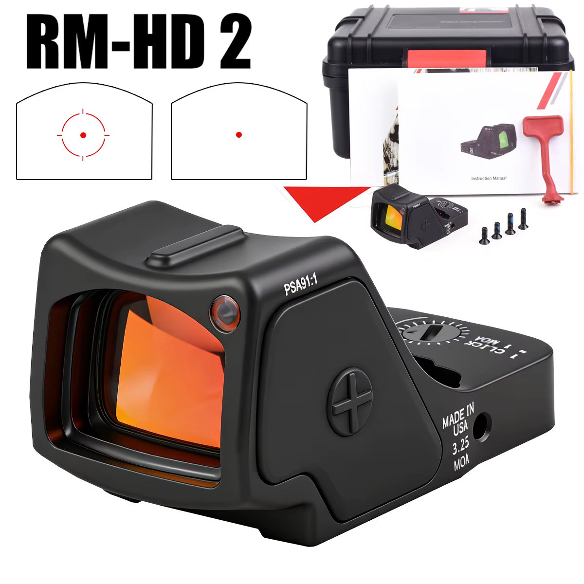 RMHD Mira táctica punto rojo con retícula reflex e interruptor