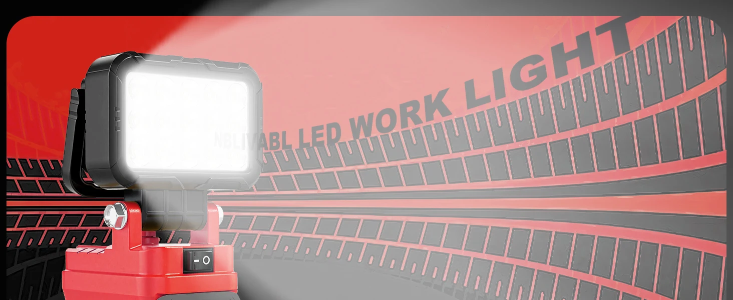 Lámpara de trabajo LED inalámbrica con cabezal ajustable