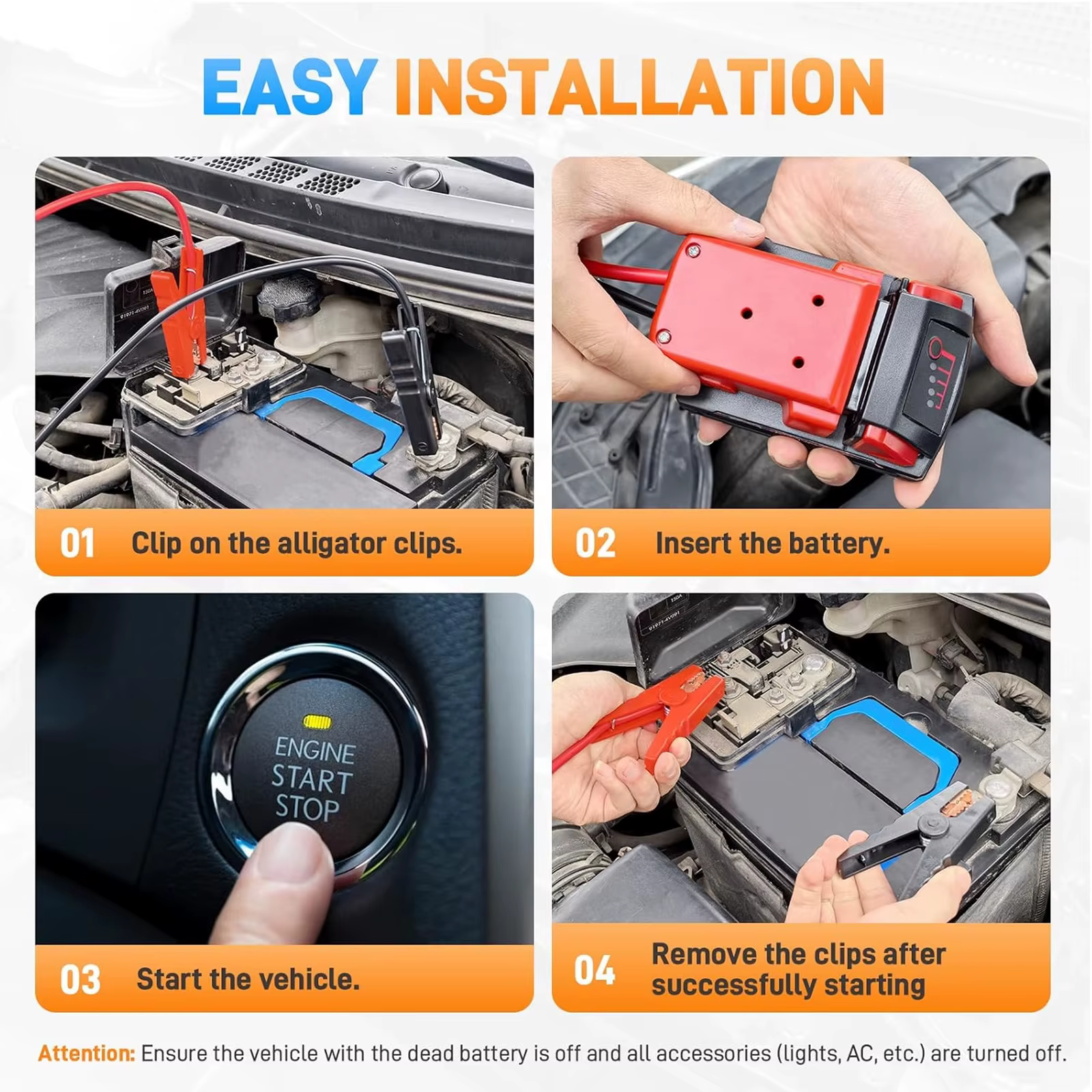 Adaptador corriente para arrancador de baterías emergencia - imagen 4