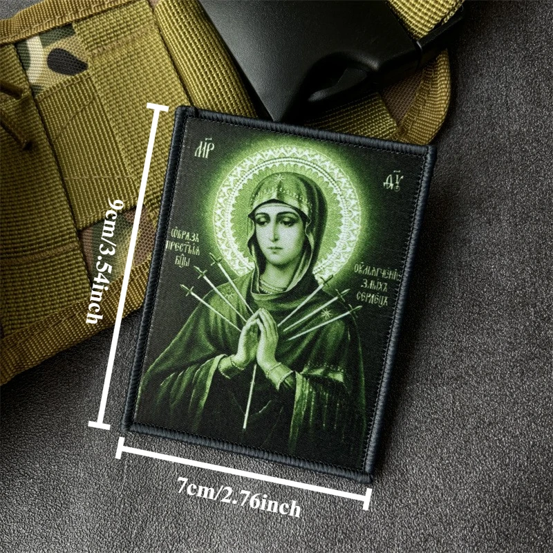 Parche táctico impreso con gancho y bucle Jesús para mochila - imagen 2