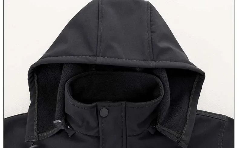 Chaqueta táctica de lana con capucha para invierno y senderismo