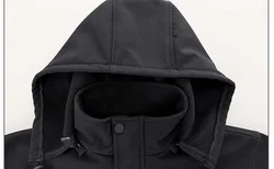 Chaqueta táctica de lana con capucha para invierno y senderismo