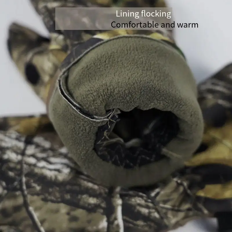 Guantes tácticos caza impermeables lana polar camuflaje - imagen 3