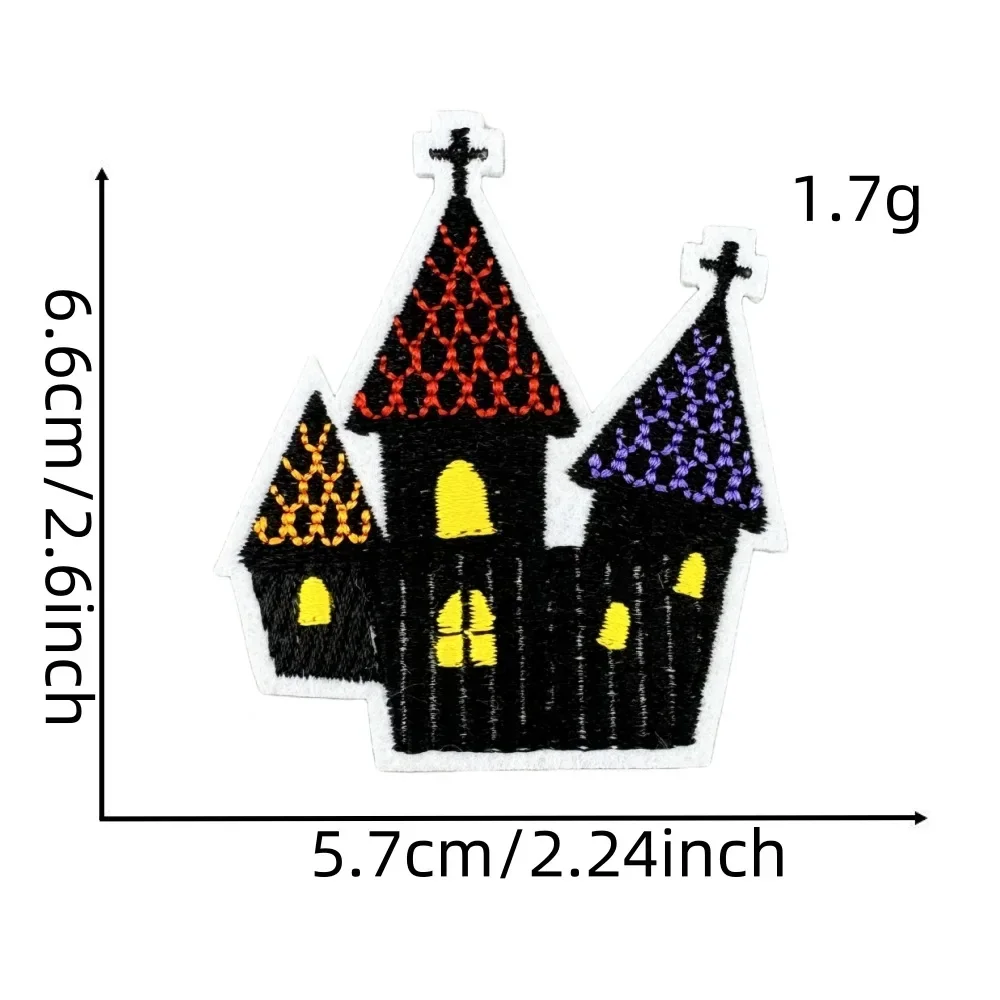 Parche bordado Halloween para ropa – calavera y araña espeluznante