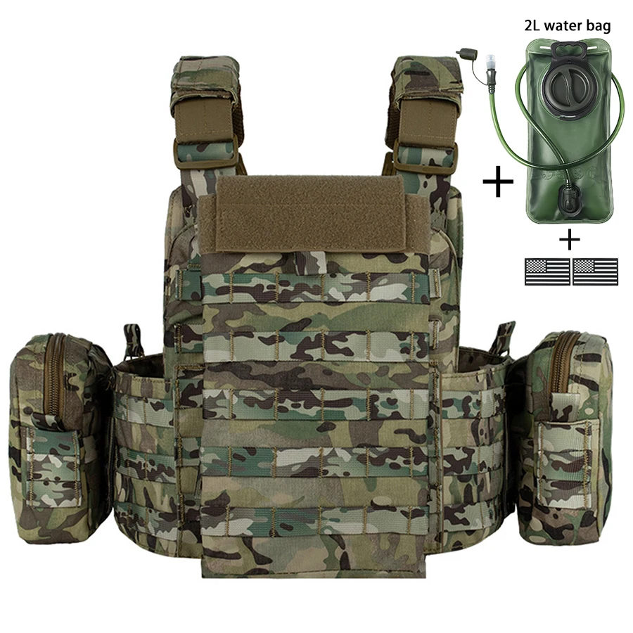Chaleco táctico camuflaje resistente con MOLLE y depósito de agua - imagen 4