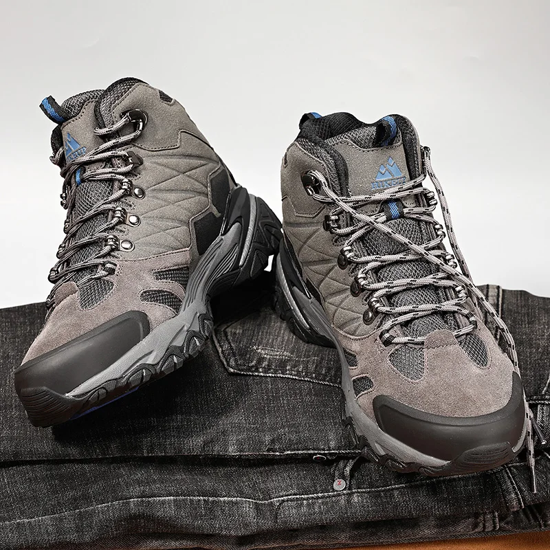 HIKEUP Botas trekking hombre – Cuero ante impermeable - imagen 5