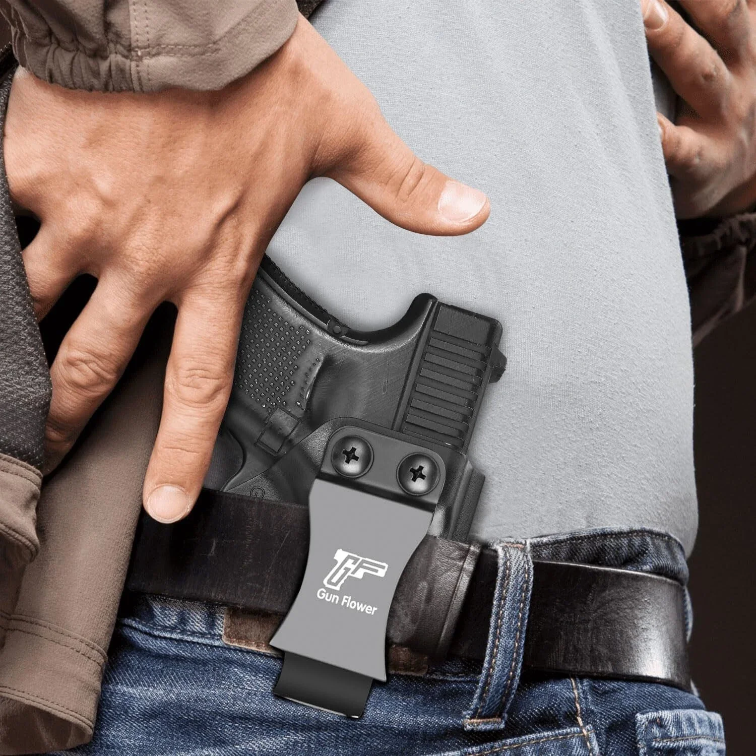 Funda IWB de polímero para Glock, con clip metálico, diestra - imagen 5
