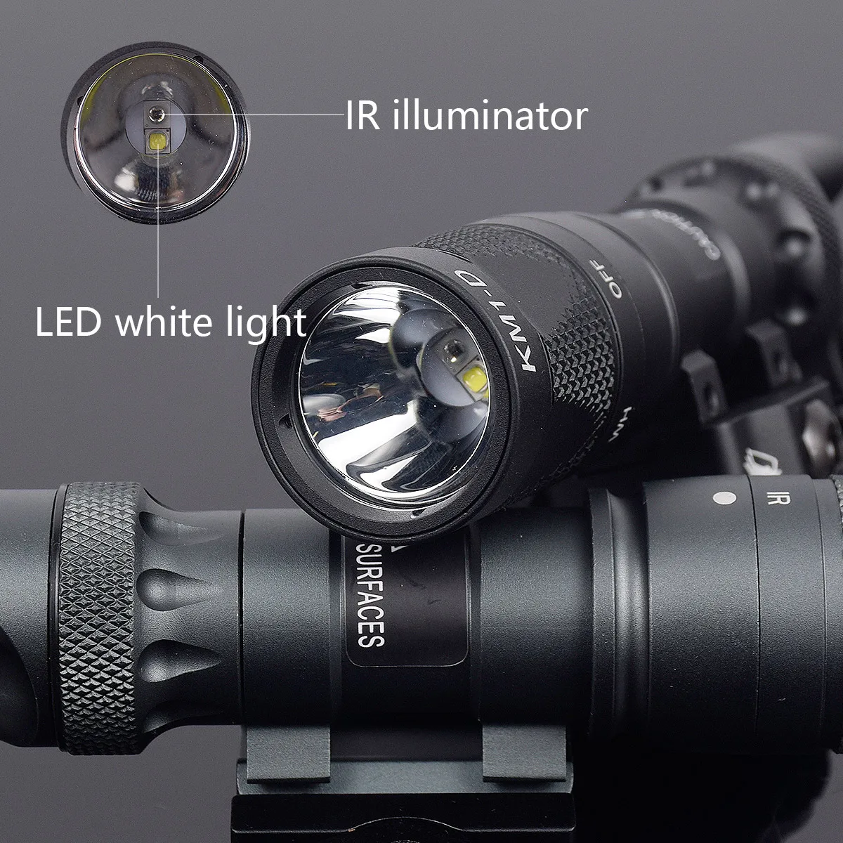 Linterna táctica IR Surefire Scout con montura QD para airsoft y caza - imagen 3