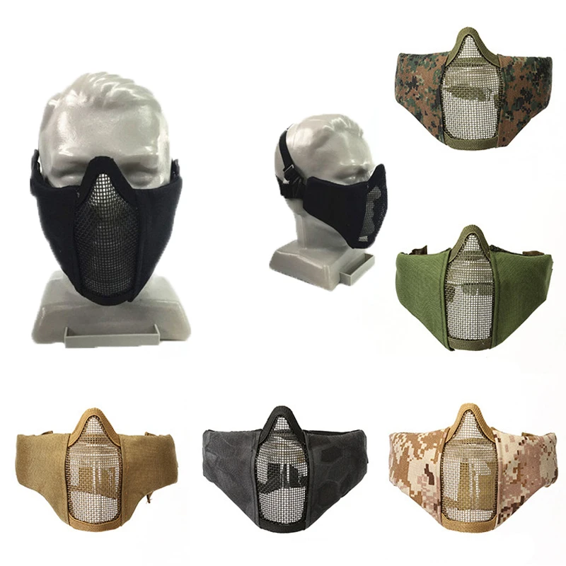 Máscara táctica pliable media cara – Nylon resistente Airsoft y paintball
