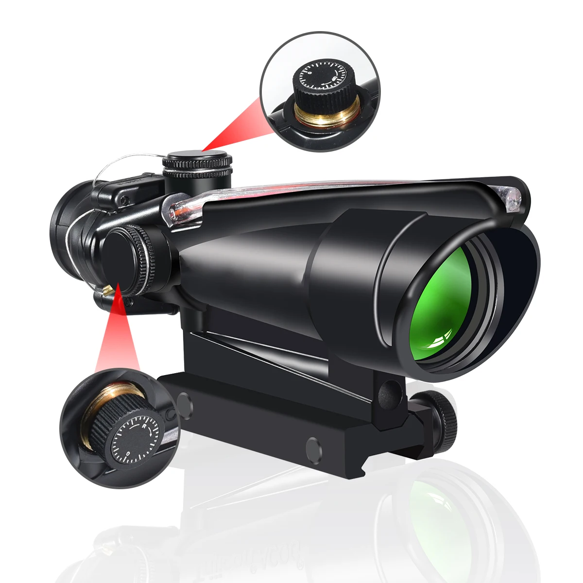 Mira táctica con fibra óptica roja y verde para Picatinny rifle - imagen 5