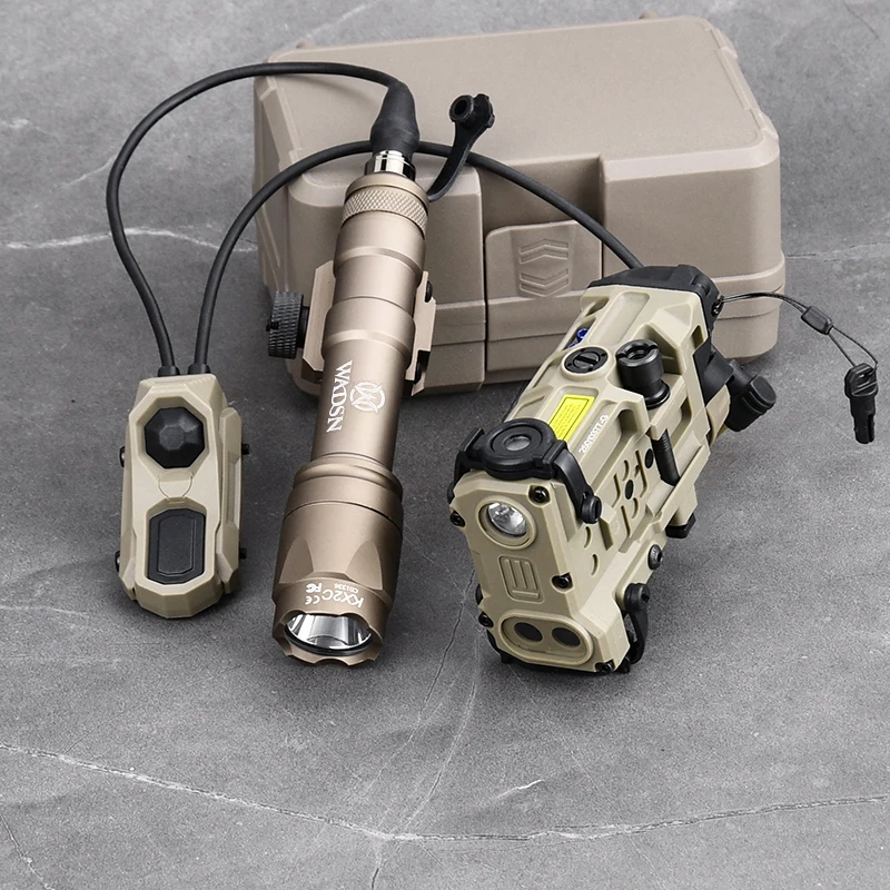 WADSN Linterna táctica con mira láser OGL e interruptor dual AXON