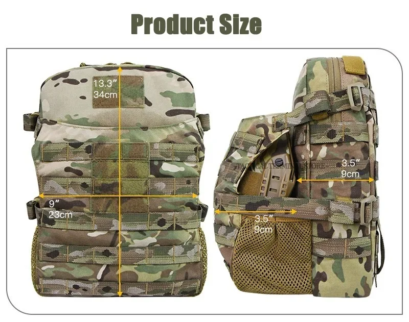 Montaje sobre chaleco con correas MOLLE