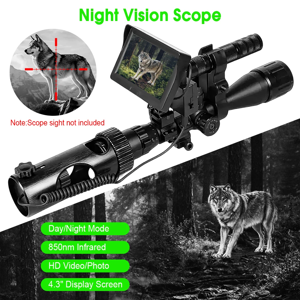 Telescopio de visión nocturna IR con retícula integrada y visor - imagen 3