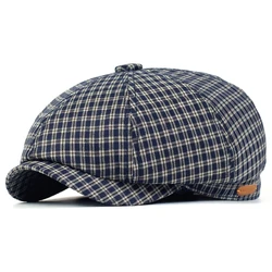 Gorra táctica a cuadros octogonal transpirable vintage