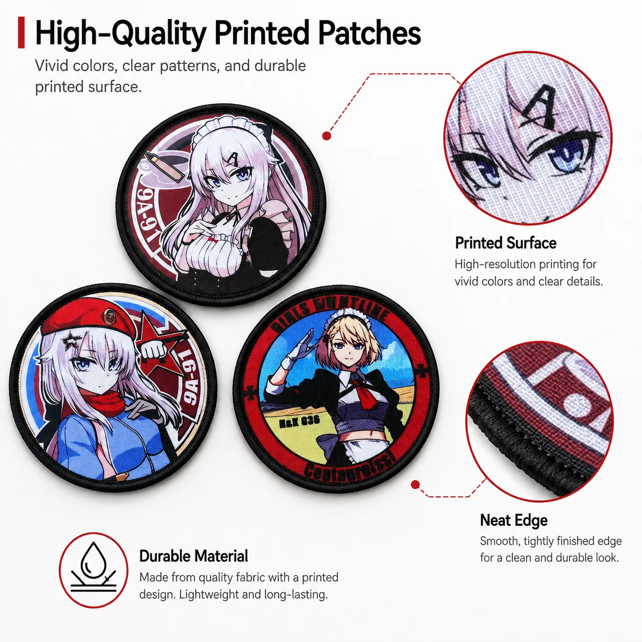 Parche táctico de anime con velcro para mochila y ropa - imagen 3
