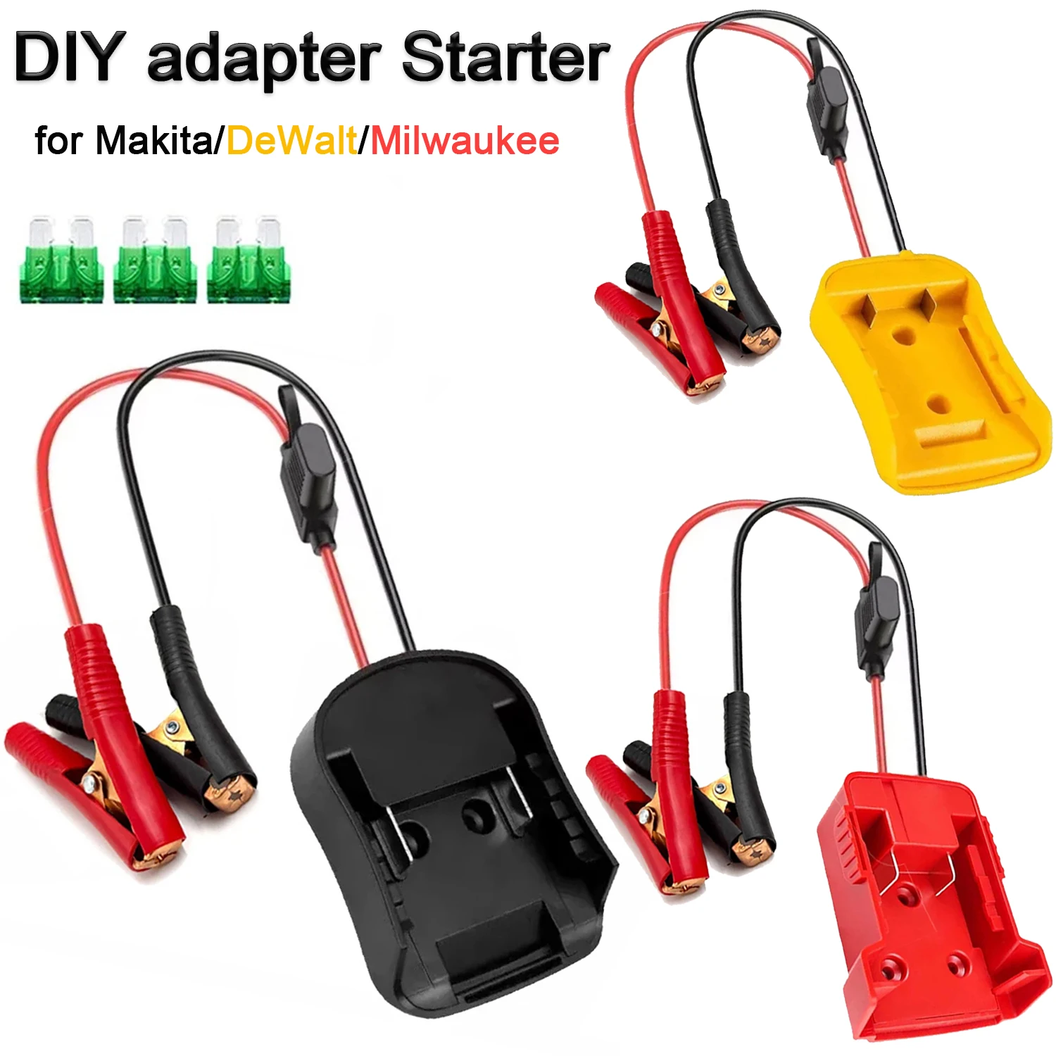 Arrancador de coches portátil con adaptador batería para Makita/DeWalt - imagen 2