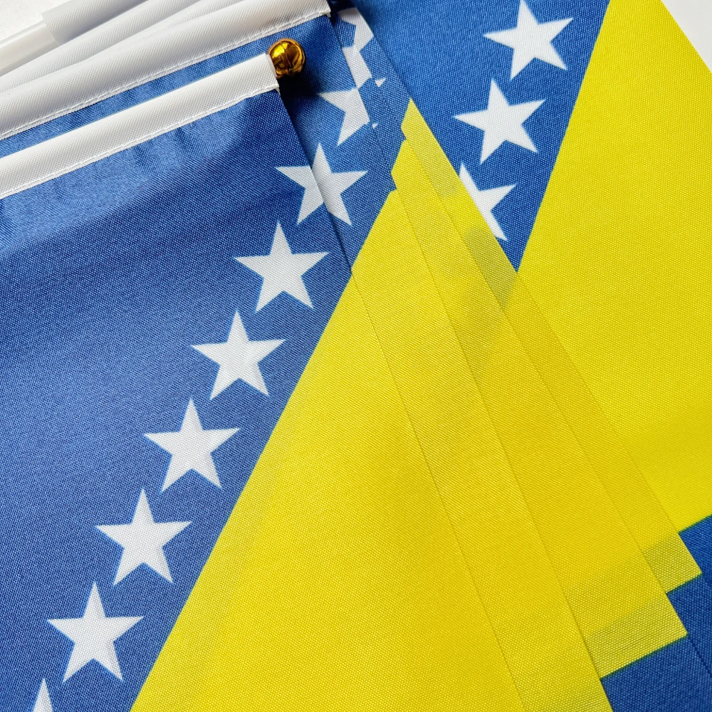 Bandera de mano Bosnia y Herzegovina de poliéster resistente - imagen 5