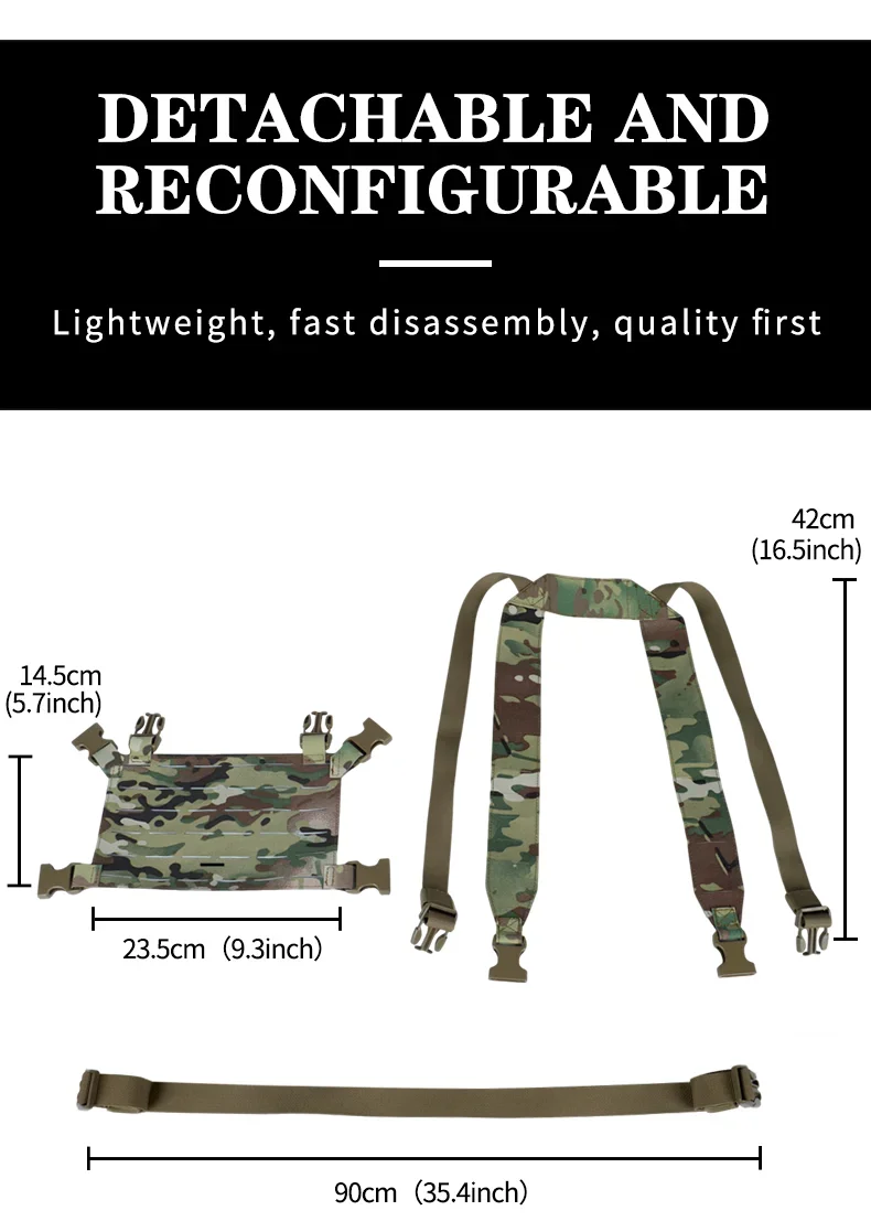 Chaleco táctico Chest Rig MOLLE MK5 con portacargadores para rifle - imagen 2