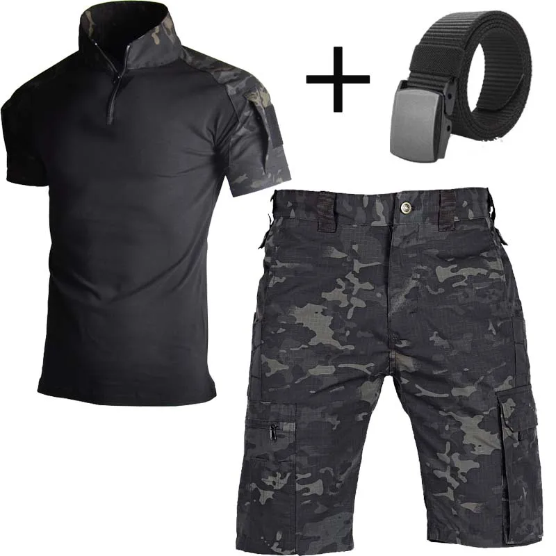 Pantalones cortos tácticos cargo ripstop elásticos hombre para outdoor - imagen 4