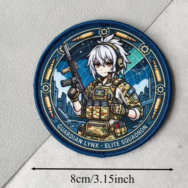 Parche táctico moral anime chica con gancho y bucle para ropa - imagen 5
