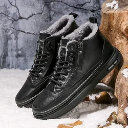 Botas nieve impermeable para hombre piel cálida trabajo exterior