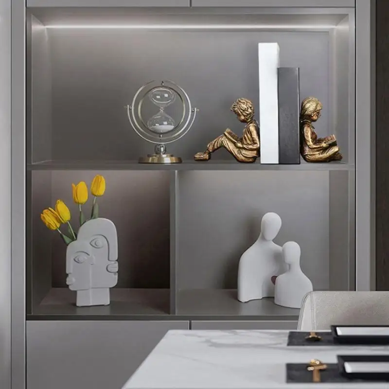 Sujetalibros de resina con niños leyendo, decoración y orden - imagen 5
