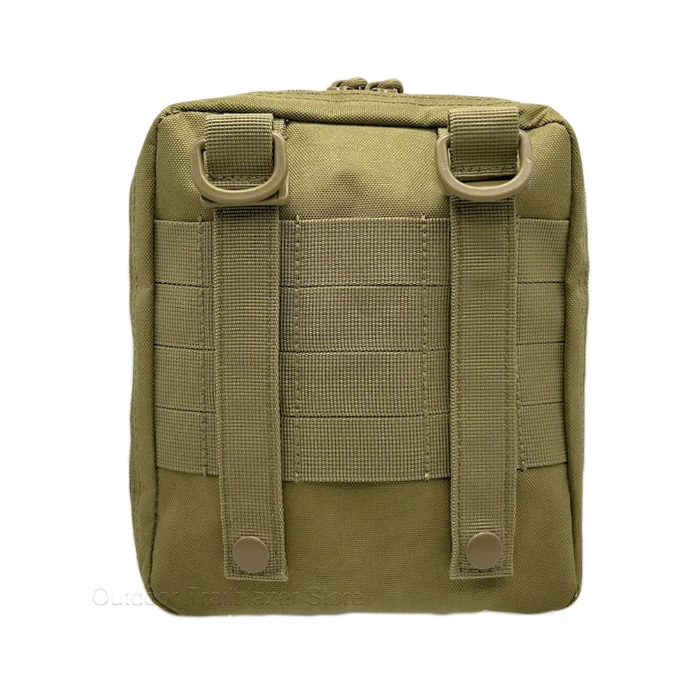 Bolsa táctica MOLLE abierta mostrando interiores