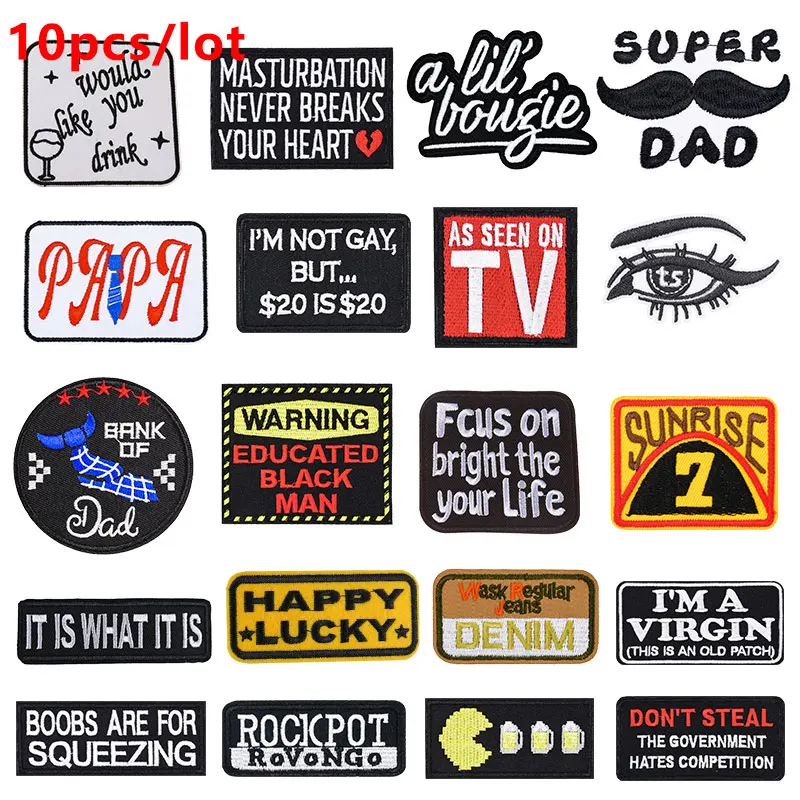 Parches bordados letras estilo Punk Hip Hop termoadhesivos - imagen 3