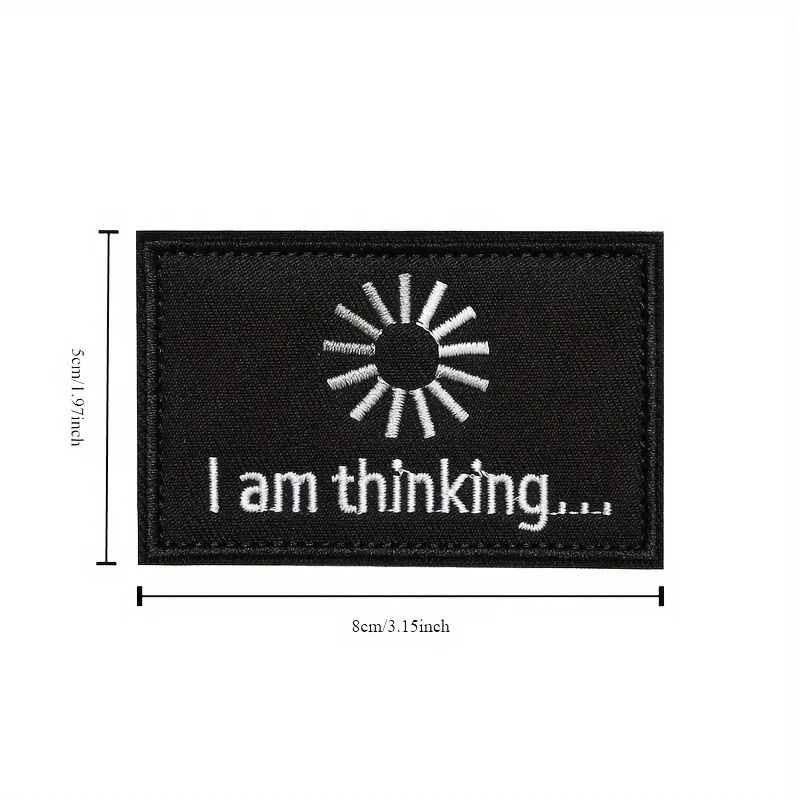 Parche táctico I Am Thinking – Velcro negro bordado para mochila - imagen 2