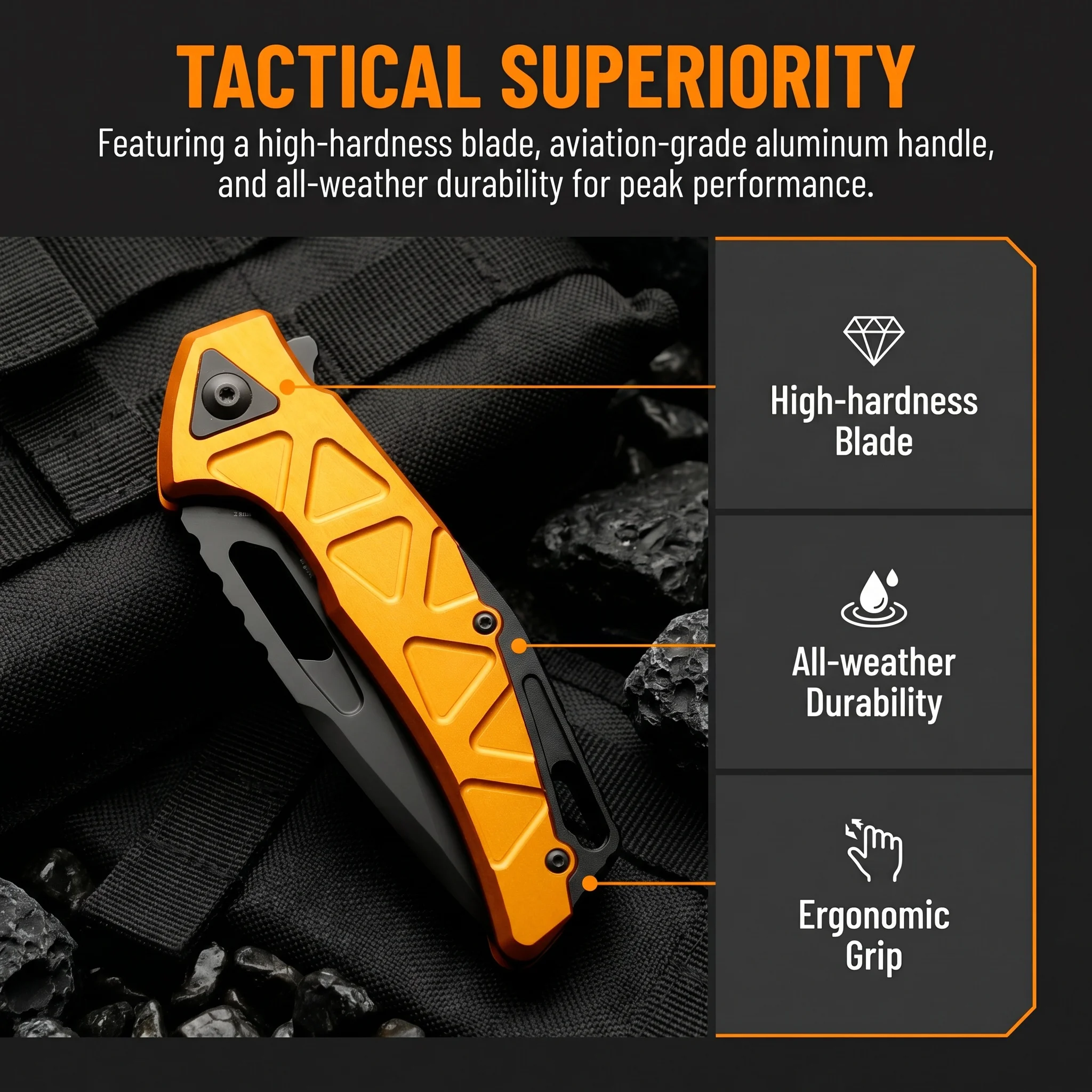 Cuchillo plegable multifunción para acampada y supervivencia - imagen 3
