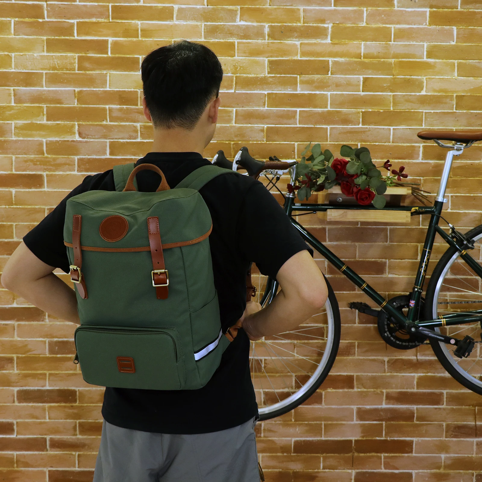 Bolsa lona tourbon bicicleta portabicicletas convertible mochila urbana - imagen 4