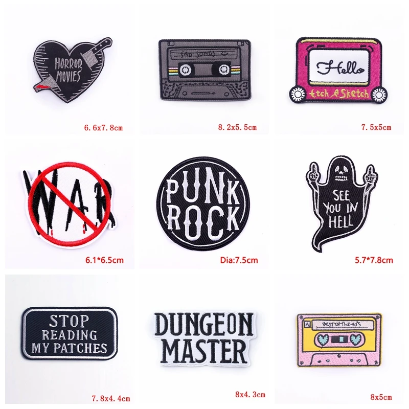 Parche bordado termoadhesivo diseño punk y dibujos animados - imagen 5