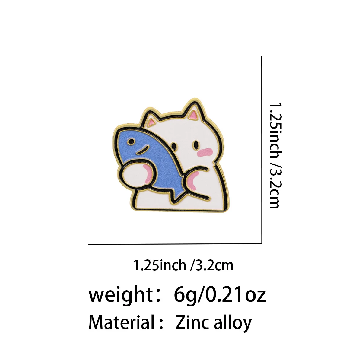 Diseño de gato en broches metálicos