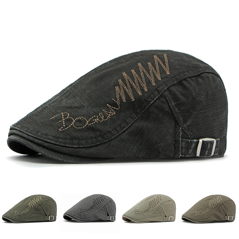 Gorras Newsboy de espiga lavadas para exterior primavera-verano